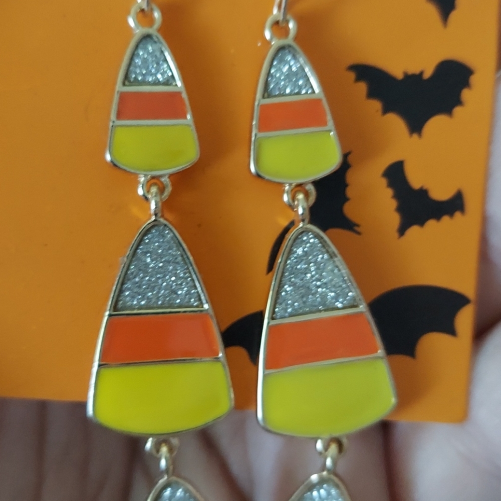 NWT Candy Corn Earrings - Picture 4 of 4